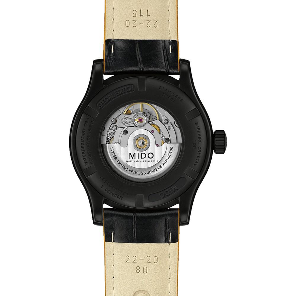 Men's Swiss Automatic Multifort Black Leather Strap Watch 42mm商品第2张图片规格展示