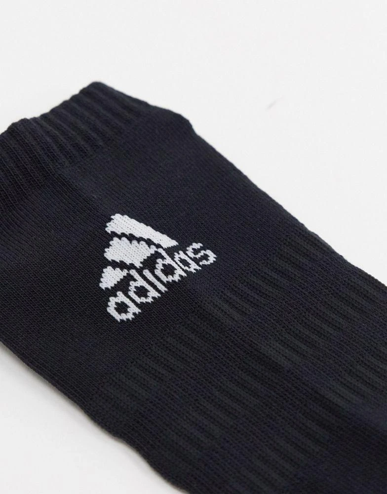 商品Adidas|adidas Training 3 pack cushioned trainer socks in black,价格¥114,第2张图片详细描述