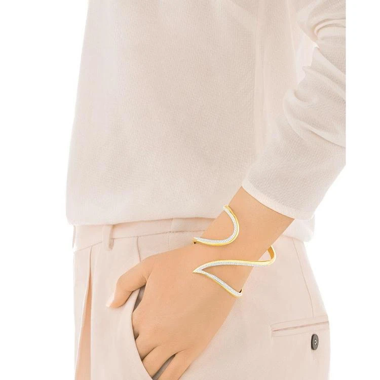 商品Swarovski|Groove Gold-Tone Pavé-Edge Open Cuff Bracelet,价格¥1495,第3张图片详细描述