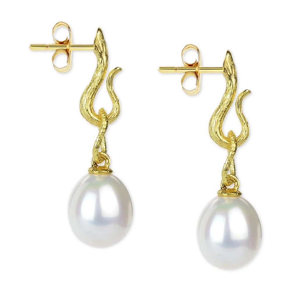 商品Macy's|Cultured Freshwater Pearl (8-1/2mm) Dangle Drop Earrings in 14k Gold,价格¥6000,第3张图片详细描述