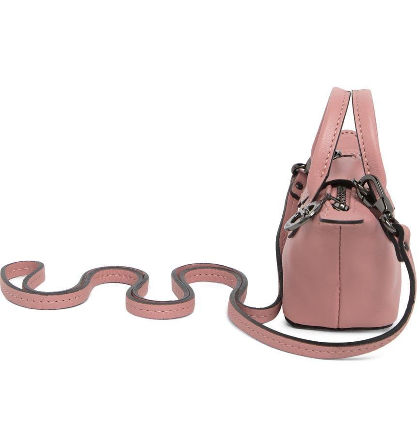 商品Longchamp|Mini Le Pliage Cuir Leather Top Handle Bag,价格¥967,第6张图片详细描述