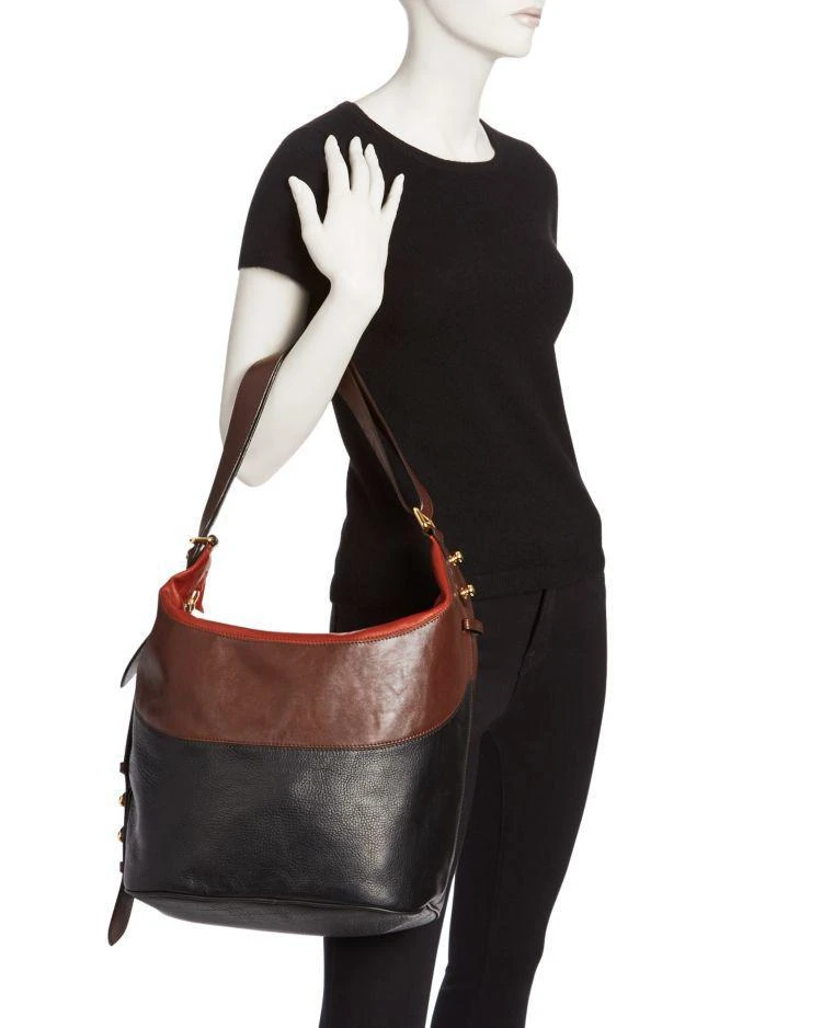 商品Marc Jacobs|The Exaggerated Sling Tricolor Leather Hobo,价格¥4911,第2张图片详细描述