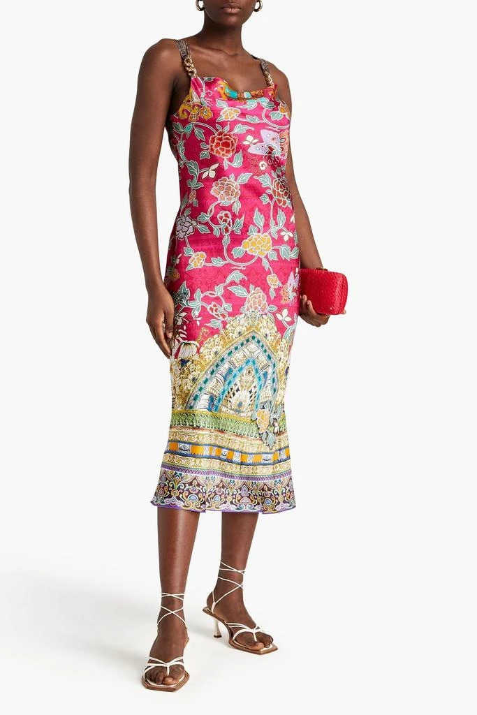 商品Camilla|Embellished printed silk midi slip dress,价格¥1318,第2张图片详细描述