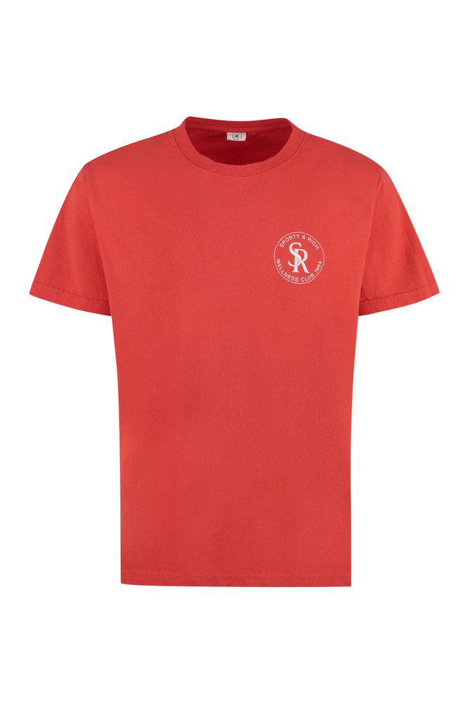 Sporty & Rich Logo Printed Crewneck T-Shirt商品第1张图片规格展示