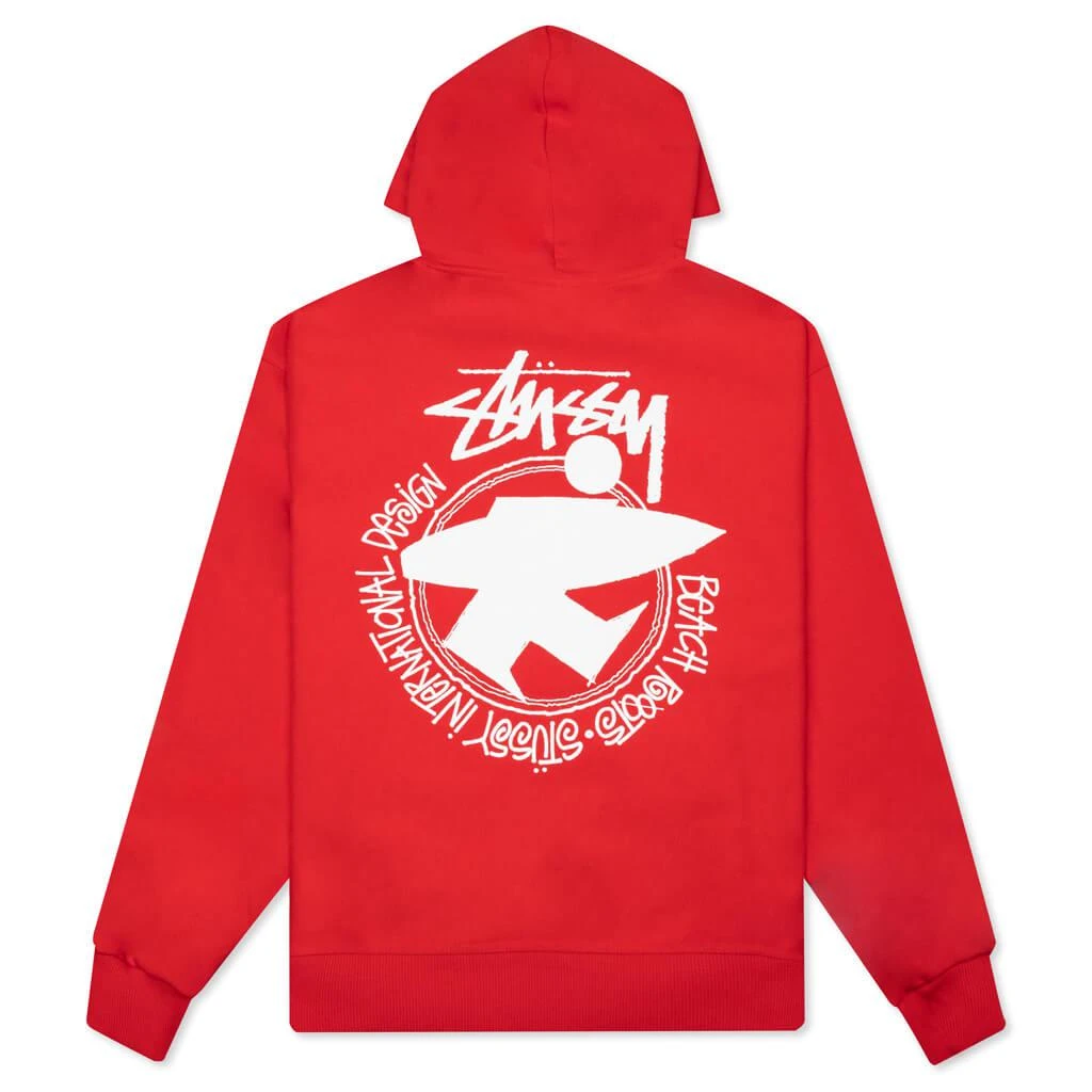 商品STUSSY|Stussy Beach Roots Hoodie - Red,价格¥839,第2张图片详细描述