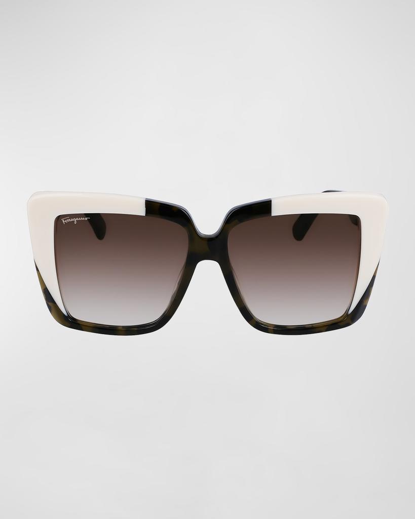 Color-Block Square Acetate Sunglasses商品第3张图片规格展示