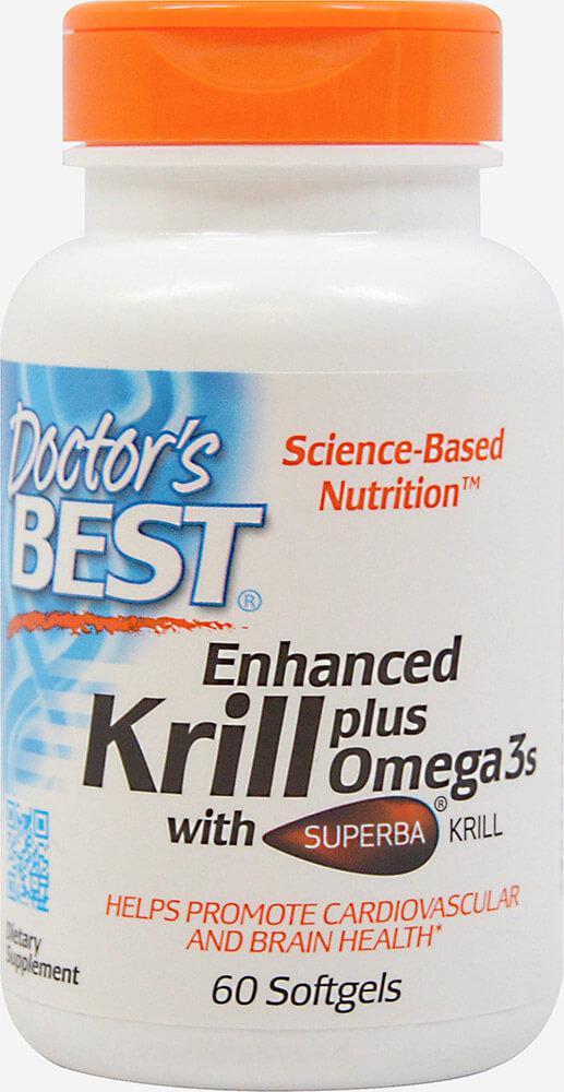 商品Doctor's Best|Enhanced Krill plus Omega3s with DHA & EPA 60 Softgels,价格¥129,第1张图片