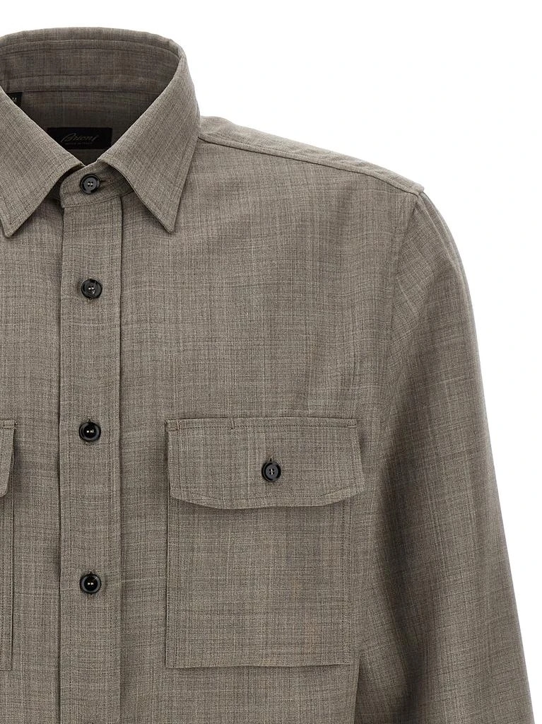 商品Brioni|Military Shirt Shirt And Blouse Gray,价格¥6183,第3张图片详细描述