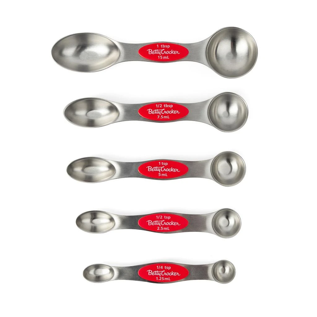 商品Betty Crocker|5 Piece Stainless Steel Measuring Spoons Set,价格¥150,第1张图片