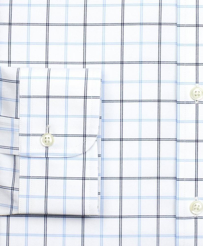 商品Brooks Brothers|Stretch Regent Regular-Fit Dress Shirt, Non-Iron Poplin Ainsley Collar Double-Grid Check,价格¥447,第5张图片详细描述