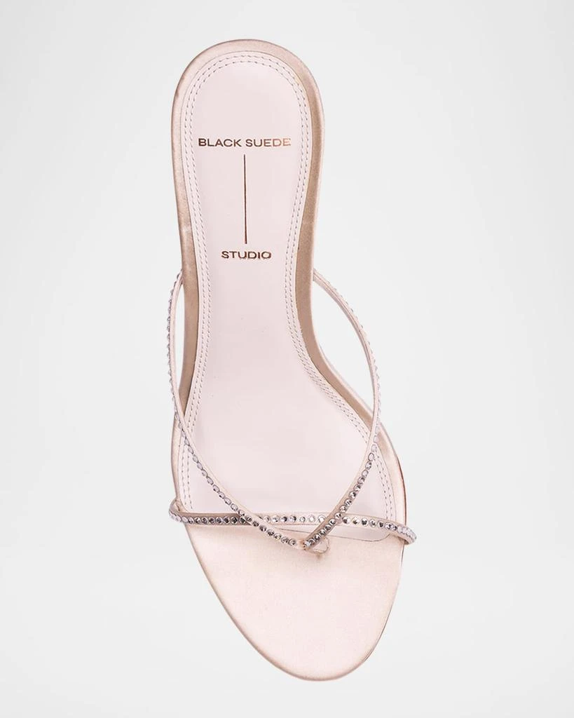 商品Black Suede Studio|Jade Crystal Stud Thong Slide Sandals,价格¥2533,第5张图片详细描述