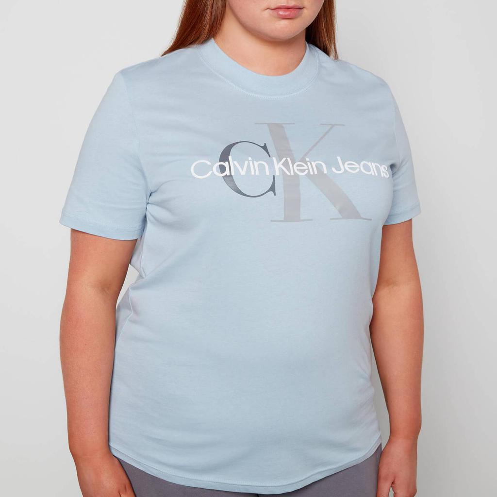 Calvin Klein Jeans Women's Plus Two Tone Monogram T-Shirt - Bayshore Blue商品第4张图片规格展示