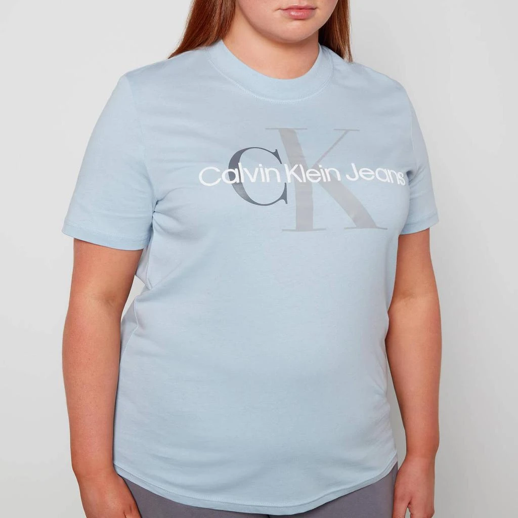 商品Calvin Klein|Calvin Klein Jeans Women's Plus Two Tone Monogram T-Shirt - Bayshore Blue,价格¥176,第4张图片详细描述