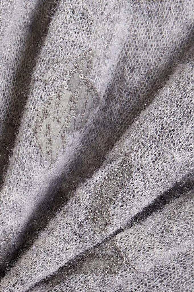 Embellished mélange knitted sweater商品第4张图片规格展示