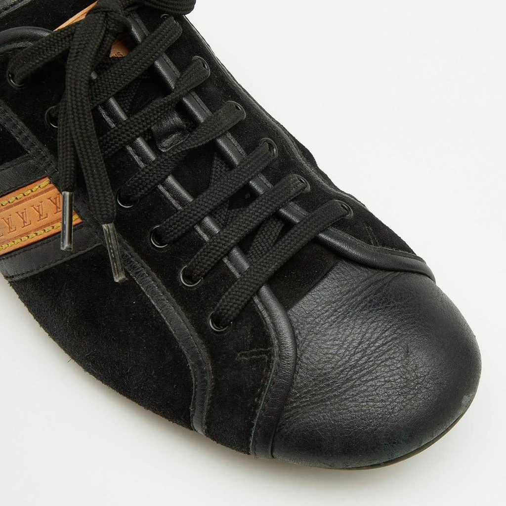 Louis Vuitton Black Leather And Suede Low Top Sneakers Size 38.5 商品