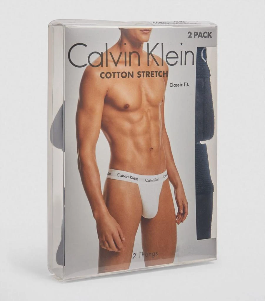 商品Calvin Klein|Stretch-Cotton Thong Briefs (Pack Of 2),价格¥382,第4张图片详细描述