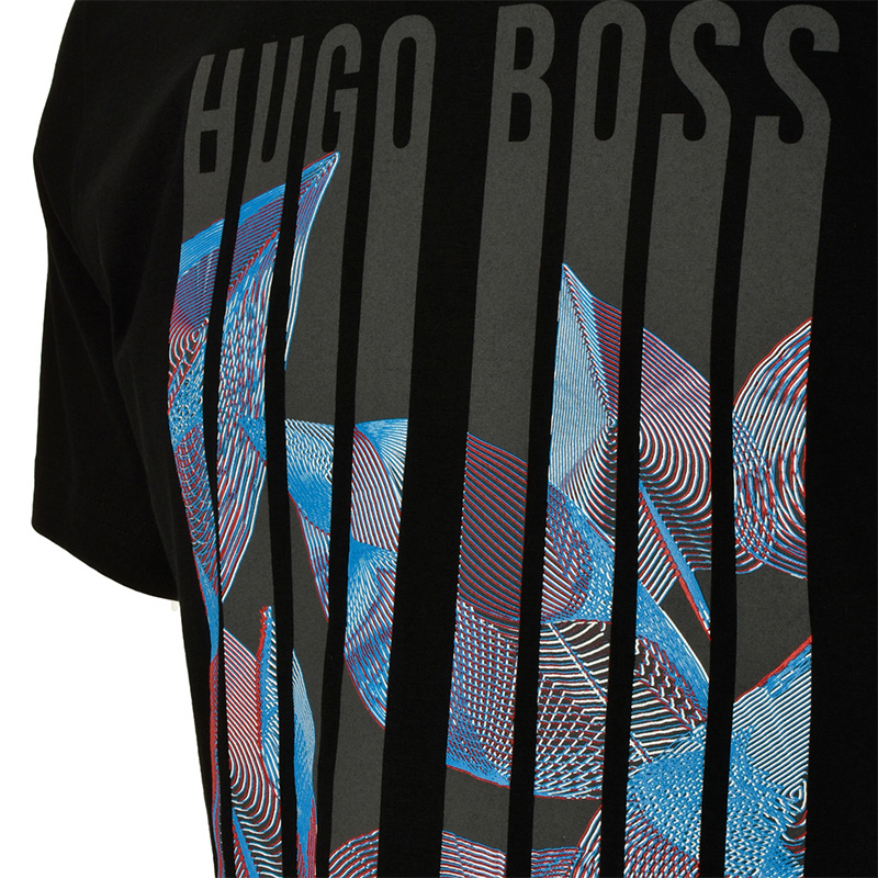 Hugo Boss 雨果博斯 男士黑色纯棉短袖T恤 TEE3-1816415001商品第2张图片规格展示