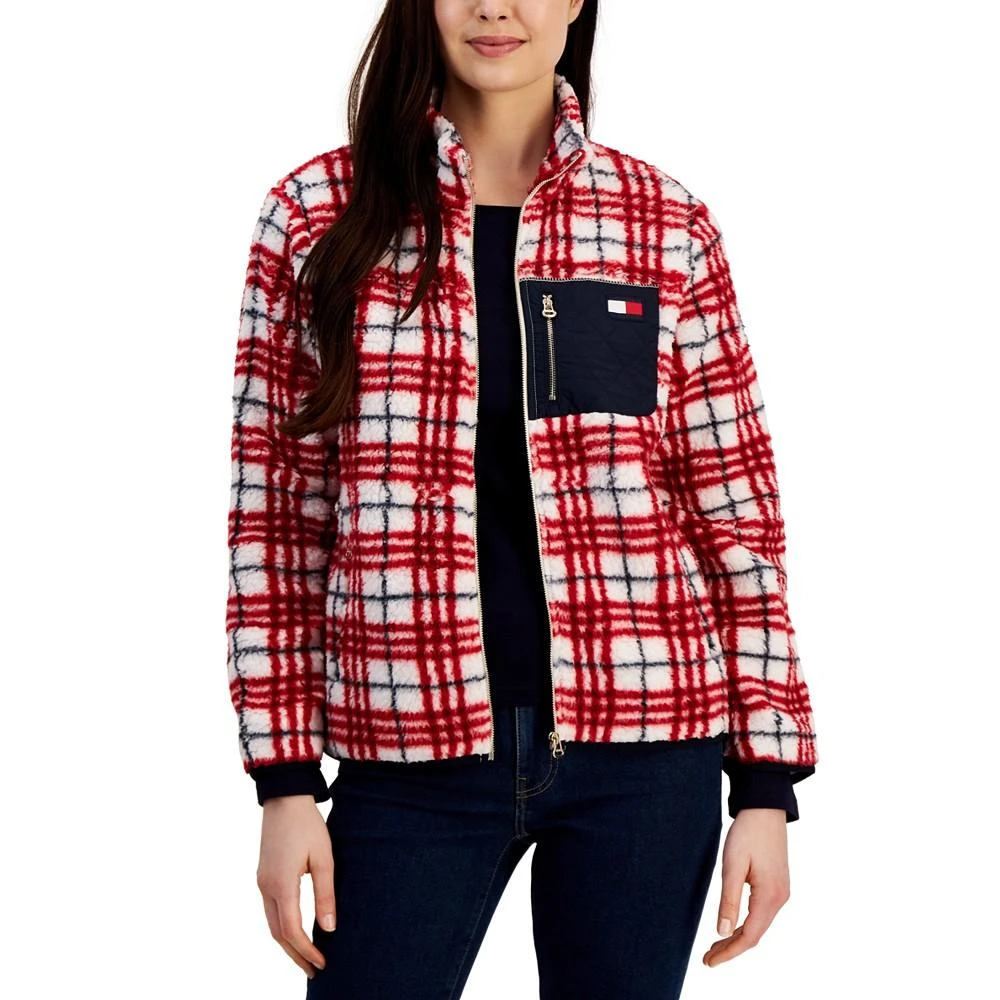 商品Tommy Hilfiger|Women's Logo-Tab Plaid Zip-Up Jacket,价格¥251,第1张图片