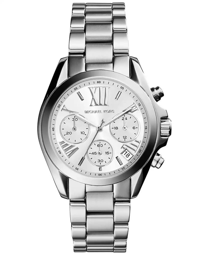 商品Michael Kors|Women's Bradshaw Silver-Tone Stainless Steel Bracelet Watch 36mm,价格¥1403,第1张图片