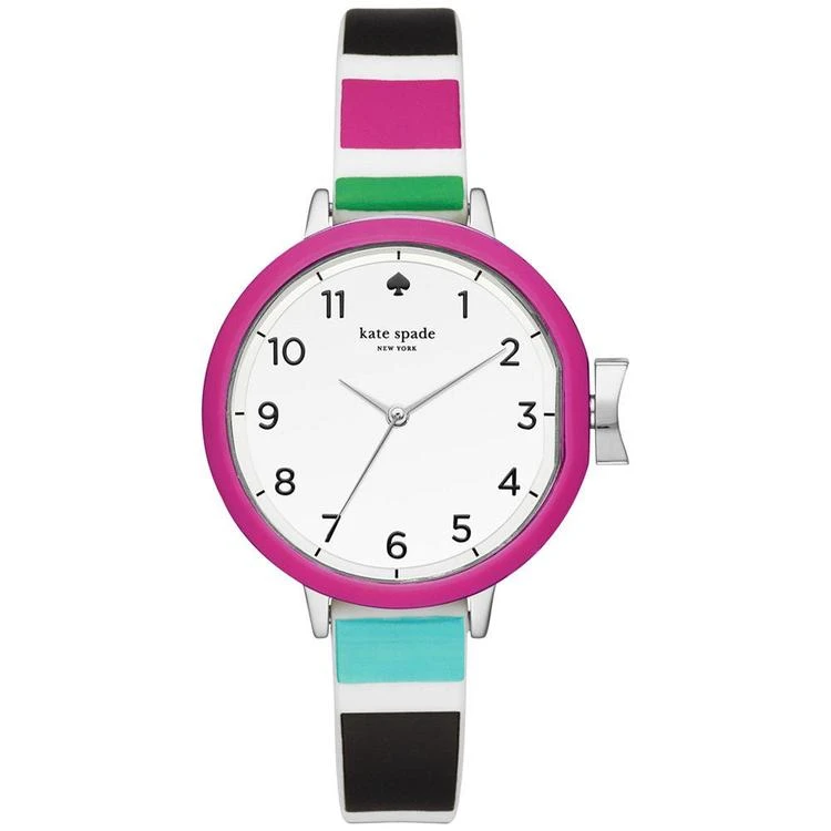 商品Kate Spade|Women's Park Row Multicolor Silicone Strap Watch 34mm KSW1312,价格¥1123,第1张图片