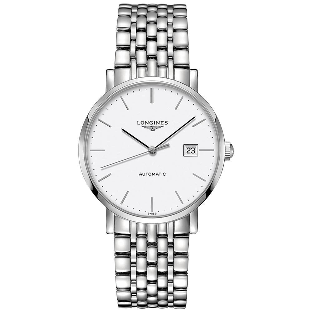 商品Longines|Men's Swiss Automatic The Longines Elegant Collection Stainless Steel Bracelet Watch 39mm L49104126,价格¥14269,第1张图片