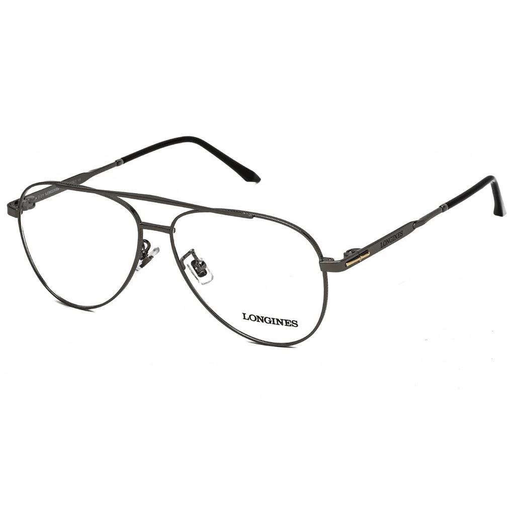 商品Longines|Longines Men's Eyeglasses - Clear Lens Shiny Gunmetal Aviator Frame | LG5003-H 008,价格¥501,第1张图片