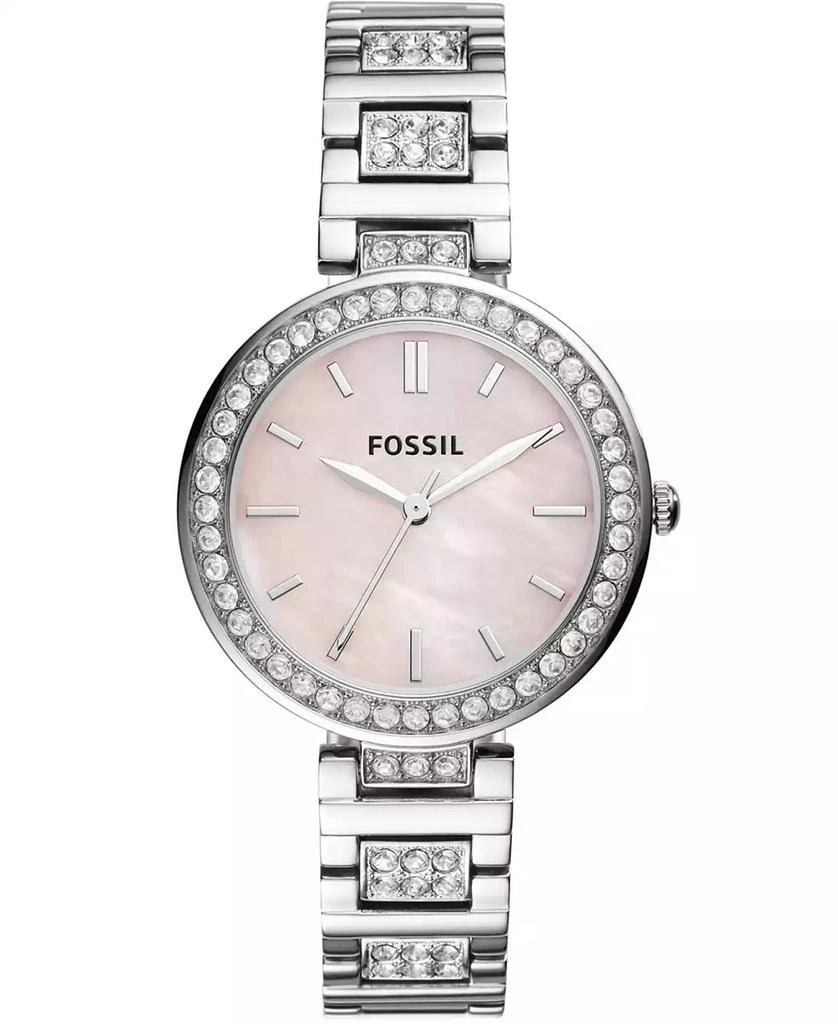 商品Fossil|Women's Karli Three Hand Stainless Steel Silver-Tone Watch 34mm,价格¥570,第1张图片