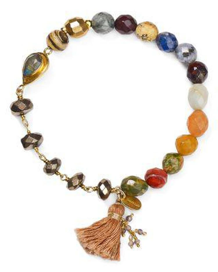 商品Chan Luu|Tasseled Stone Stretch Bracelet,价格¥856,第1张图片