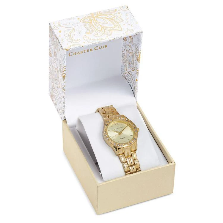 商品Charter Club|Women's Gold-Tone Bracelet Watch 28mm, Created for Macy's,价格¥141,第2张图片详细描述