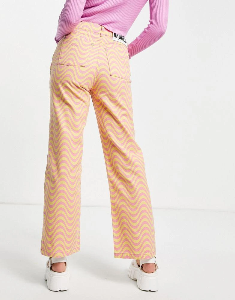商品The Ragged Priest|The Ragged Priest dad jeans in wave print denim,价格¥315,第3张图片详细描述