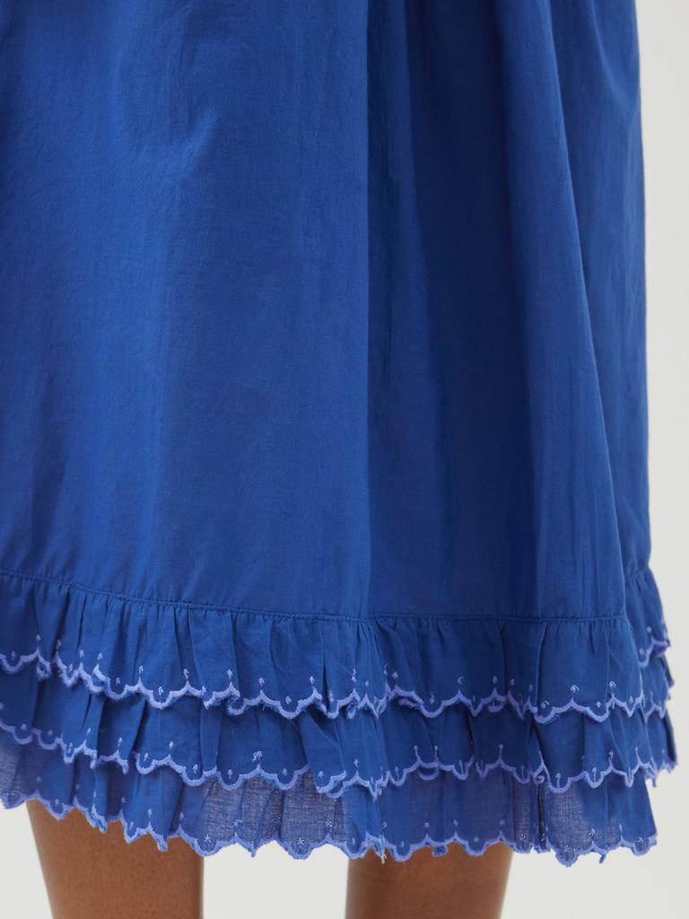Yulia ruffle-hem cotton midi skirt商品第4张图片规格展示