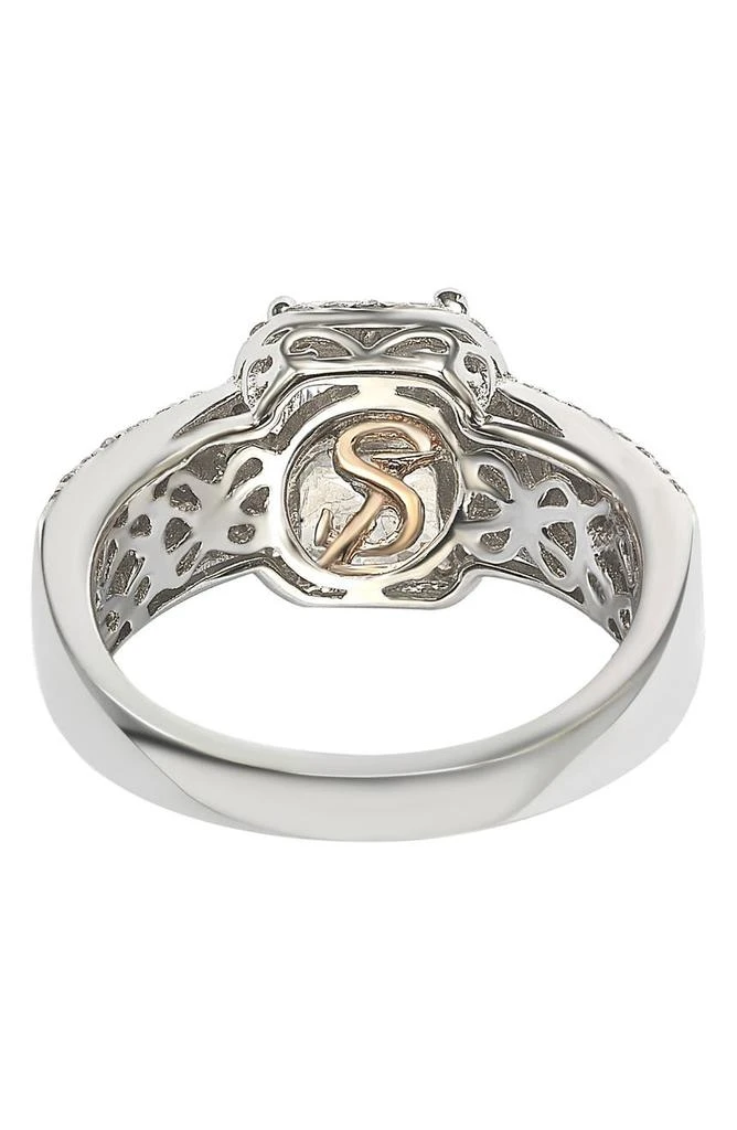商品Suzy Levian|Sterling Silver Radiant-Cut CZ Halo Bridal Ring,价格¥820,第2张图片详细描述