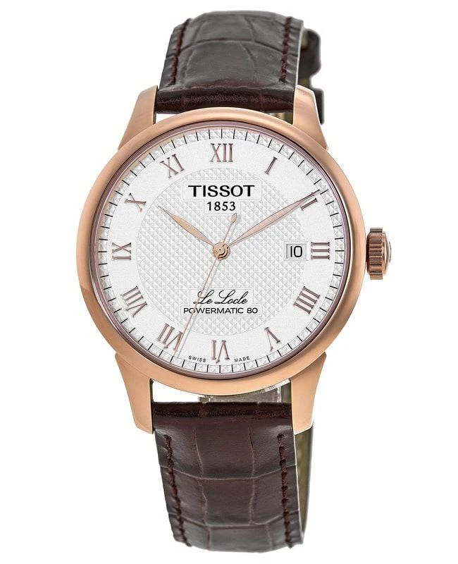 商品Tissot|Tissot Le Locle Powermatic 80 Silver Dial Brown Leather Strap Men's Watch T006.407.36.033.00,价格¥4449,第1张图片