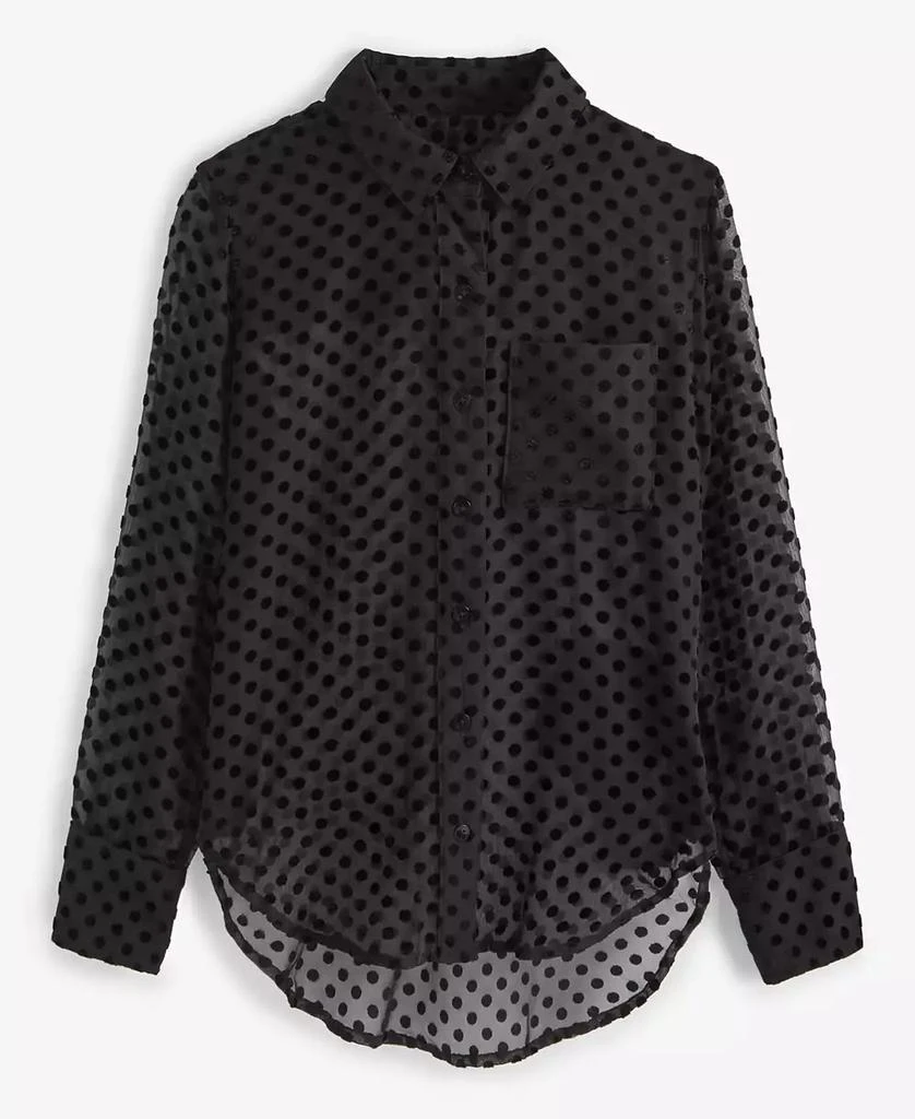 商品On 34th|Women's Chiffon Flocked Polka-Dot Shirt, Created for Macy's,价格¥153,第5张图片详细描述