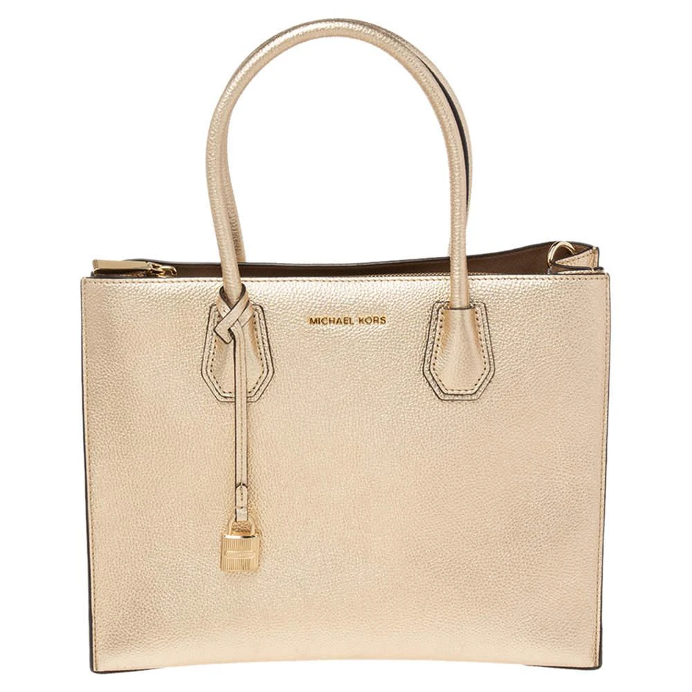 商品[二手商品] Michael Kors|Michael Kors Metallic Gold Leather Medium Mercer Tote,价格¥1045,第1张图片