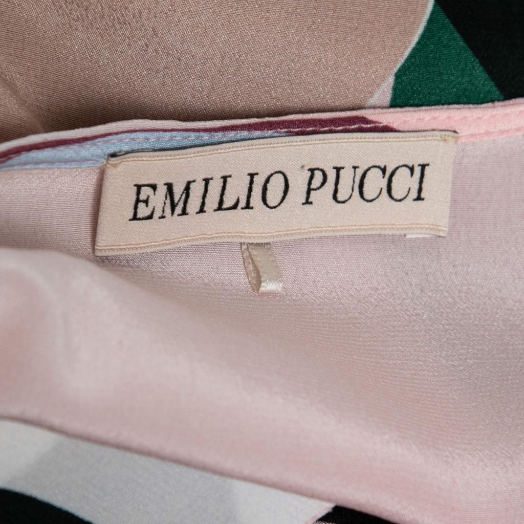 Emilio Pucci Multicolor Printed V-Neck Blouse M商品第4张图片规格展示