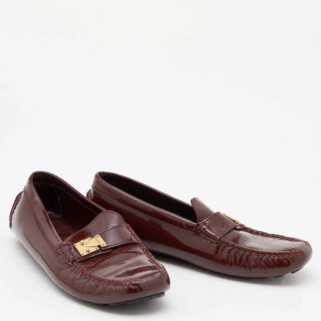 商品[二手商品] Louis Vuitton|Louis Vuitton Burgundy Patent Leather Slip On Loafers Size 37.5,价格¥1134,第4张图片详细描述