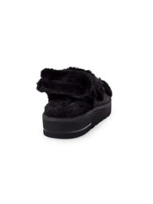 商品Stuart Weitzman|Zoe Suede & Faux Fur Platform Sandals,价格¥482,第5张图片详细描述