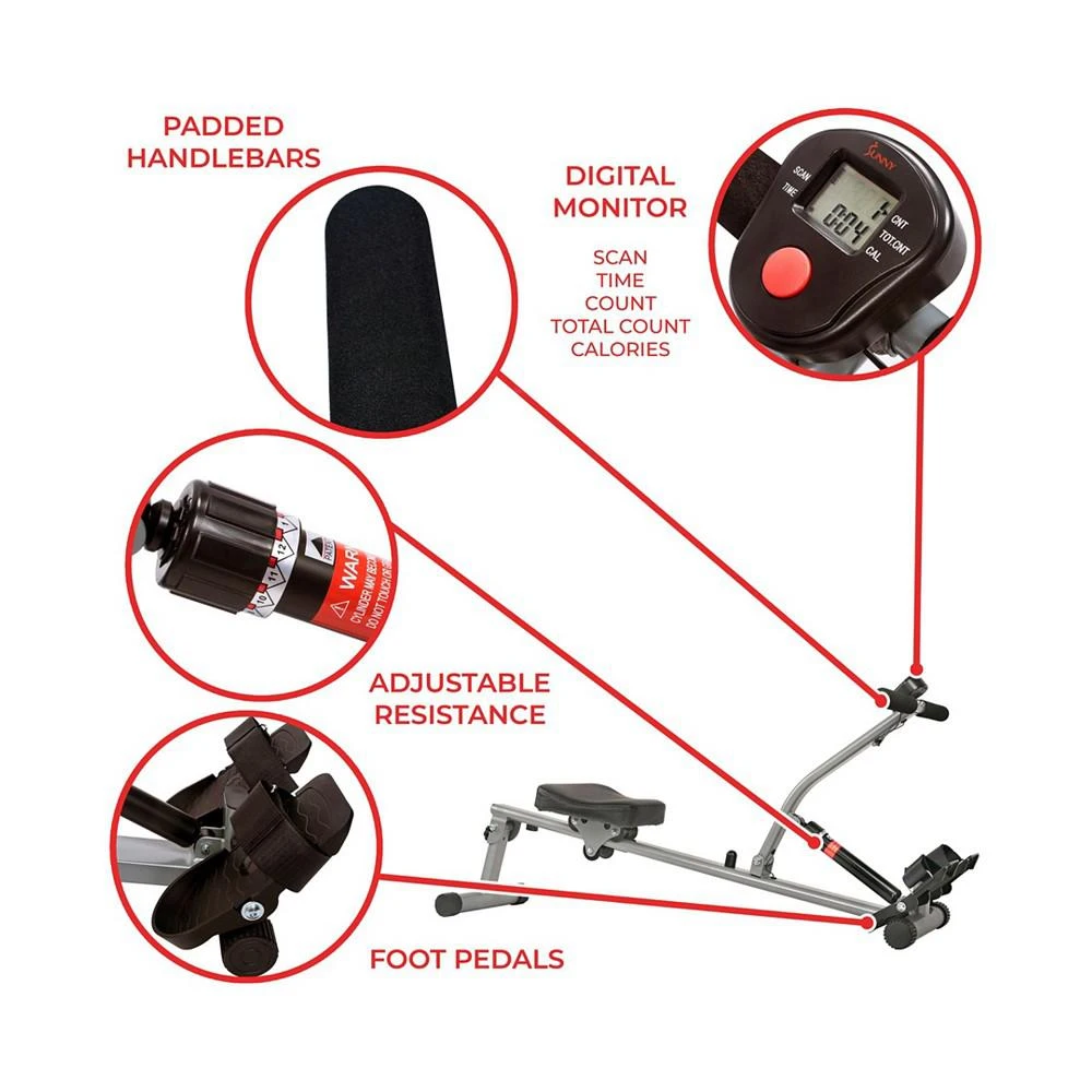 商品Sunny Health & Fitness|Rowing Machine,价格¥1117,第4张图片详细描述