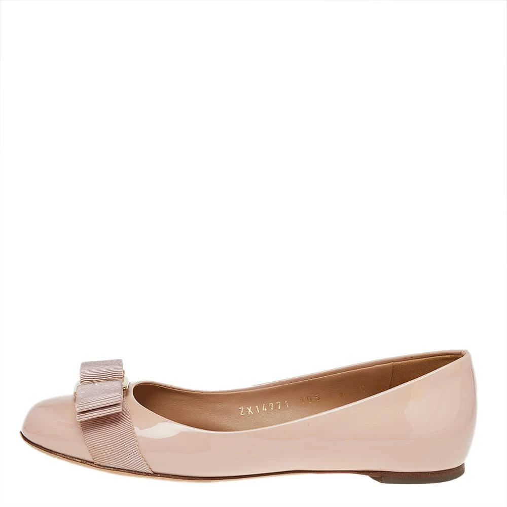 商品[二手商品] Salvatore Ferragamo|Salvatore Ferragamo Pink Patent Leather Vara Bow Ballet Flats Size 35.5,价格¥843,第2张图片详细描述