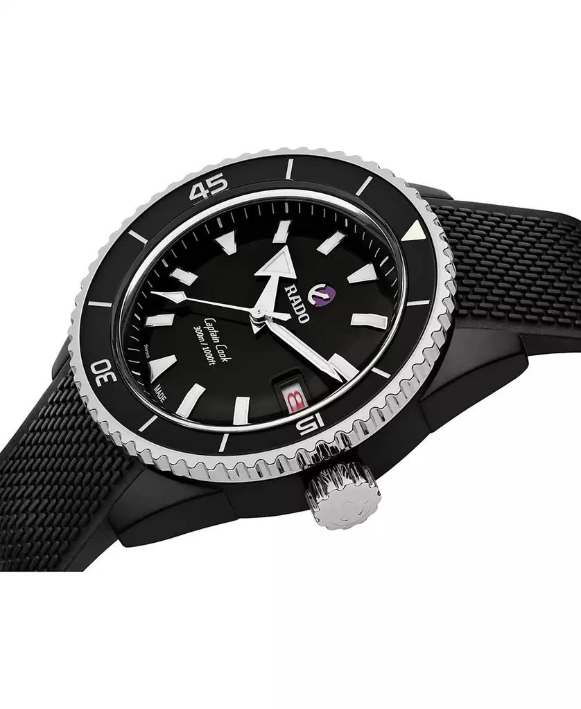 商品Rado|Men's Swiss Automatic Captain Cook Diver Black Rubber Bracelet Watch 43mm,价格¥25055,第3张图片详细描述