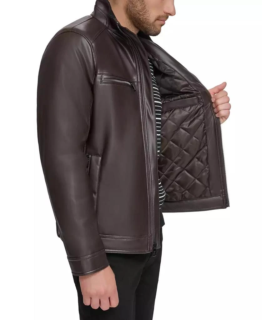 商品Calvin Klein|Men's Faux Leather Moto Jacket, Created for Macy's,价格¥1029,第3张图片详细描述