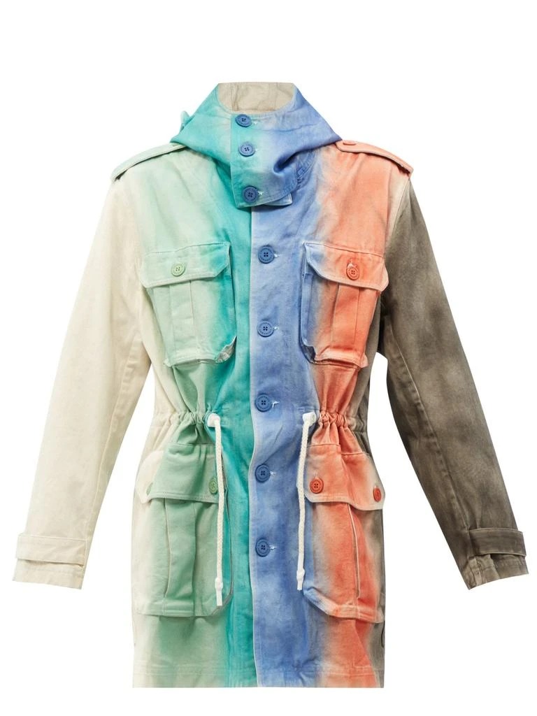 商品Charles Jeffrey Loverboy|Cat-ear hood striped linen-canvas parka,价格¥3010,第1张图片
