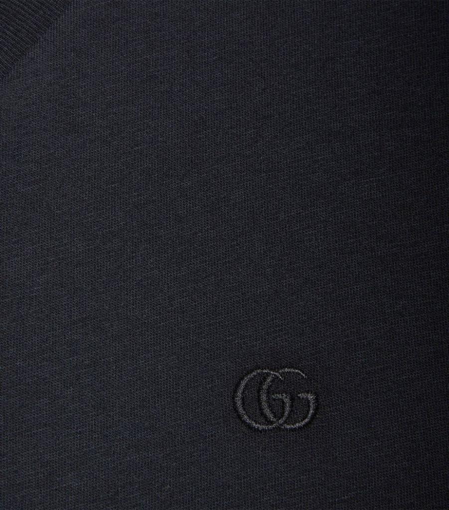 Embroidered V-Neck Cotton T-Shirt商品第2张图片规格展示