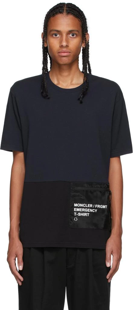 商品Moncler|海军蓝 & 黑色 7 Moncler FRGMT Hiroshi Fujiwara 系列可收纳式 T 恤,价格¥4383,第1张图片