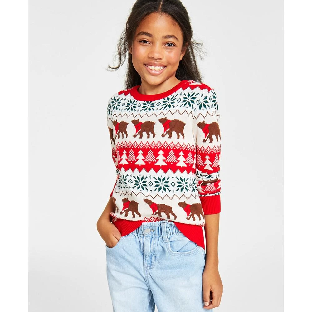 商品Charter Club|Holiday Lane Big Girls Santa Bear Sweater, Created for Macy's,价格¥46,第1张图片