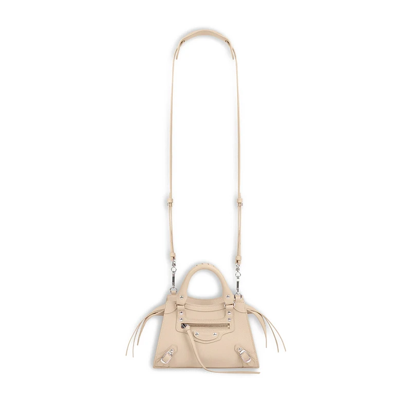 Balenciaga/巴黎世家 春夏新款 TOP HANDLE NEO CLASSIC 系列 女士迷你浅米色粒面小牛皮可拆卸肩带手提单肩包63852415Y4Y9608 商品