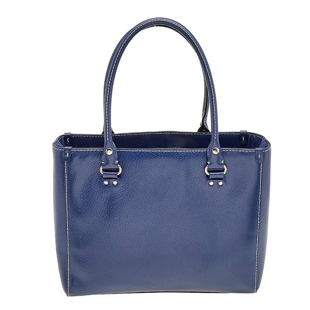 商品[二手商品] Kate Spade|Kate Spade Blue Leather Wellesley Quinn Tote,价格¥1495,第6张图片详细描述