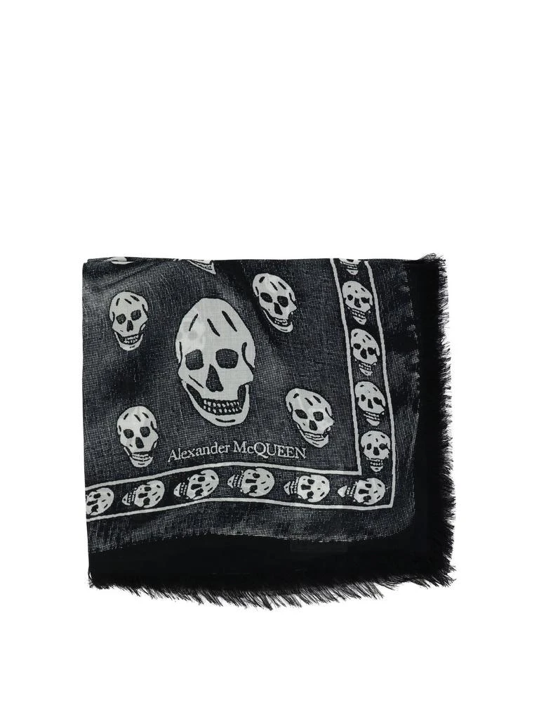 商品Alexander McQueen|Skull Trompe L Scarves Black,价格¥1739,第1张图片