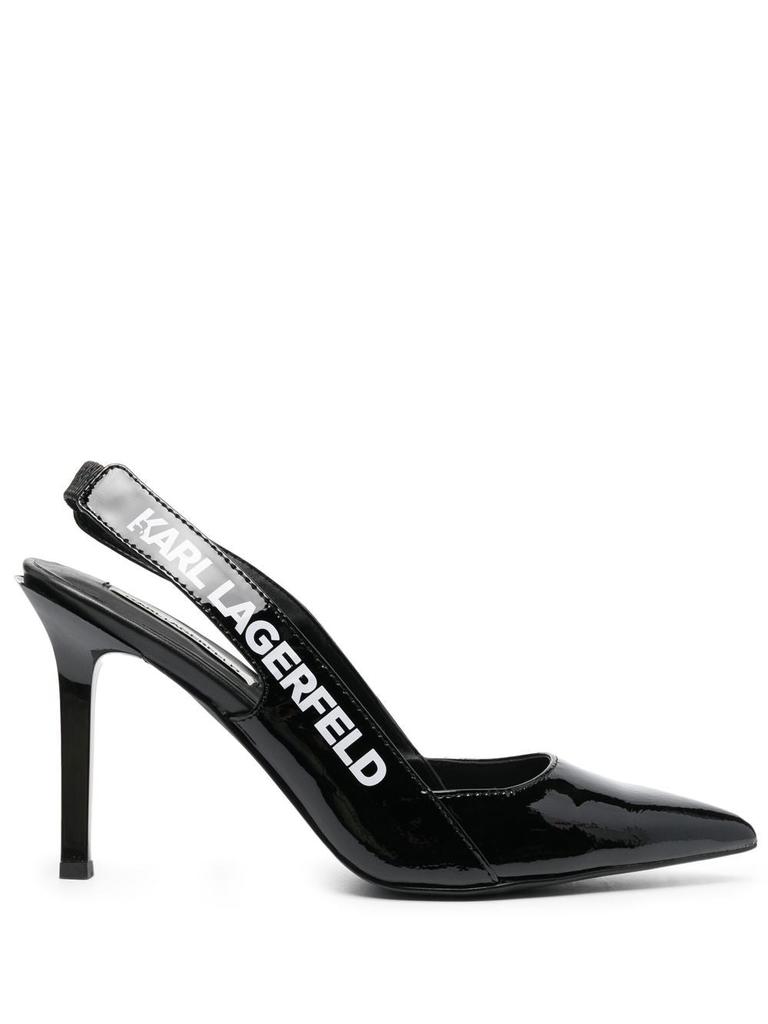 KARL LAGERFELD Logo-tape slingback pumps商品第1张图片规格展示